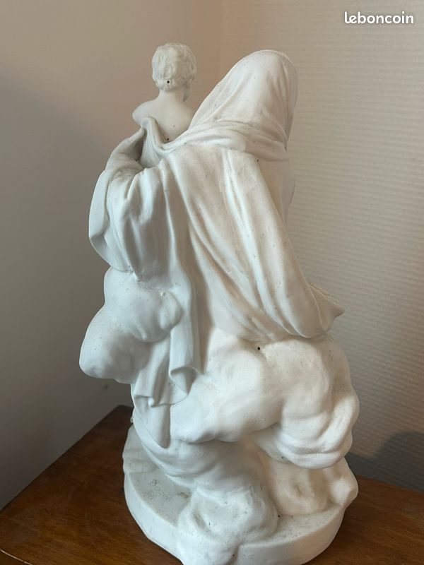 Statue en biscuit époque 19ème d’après Boizot Vierge Enfant hauteur 31,5cm (image 8)