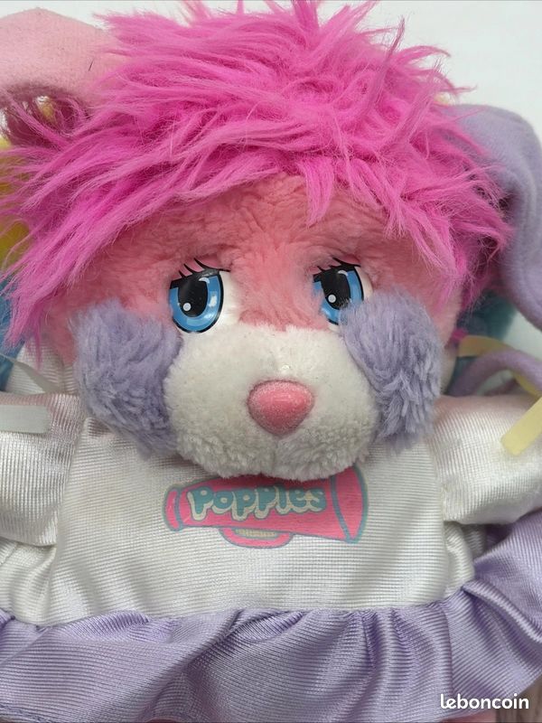 Peluche Popples Pom-Pom Girl Vintage Années 80 Mattel 25cm Rose #L26 (image 8)