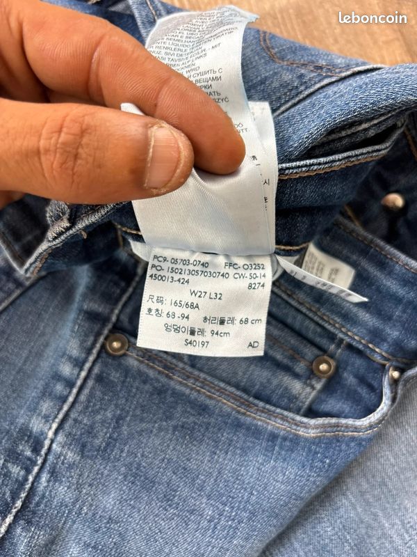 Jean Slim Levi's Demi Curve Bleu Taille W27 L32 Mid Rise Skinny (image 7)