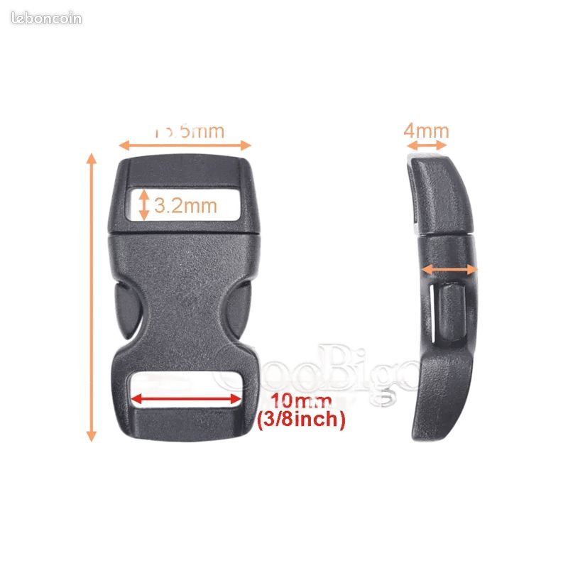 Boucle clip métal nickel 25 mm - Mercerie et accessoires