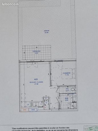 Appartement 2 pièces 47 m²