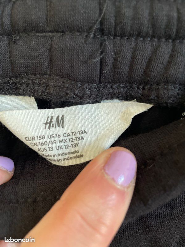Pantalon de jogging noir 12/13ans h&m (image 2)