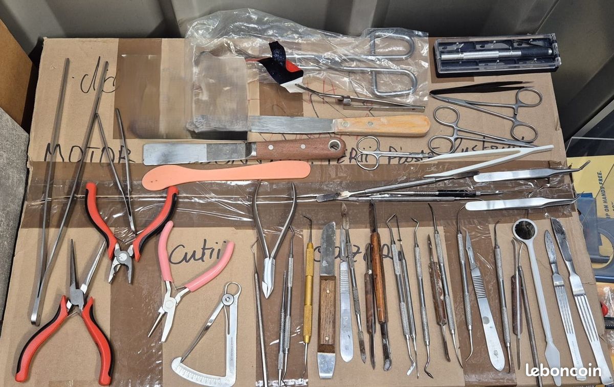 Lot d’instruments dentaires avec supports (image 1)