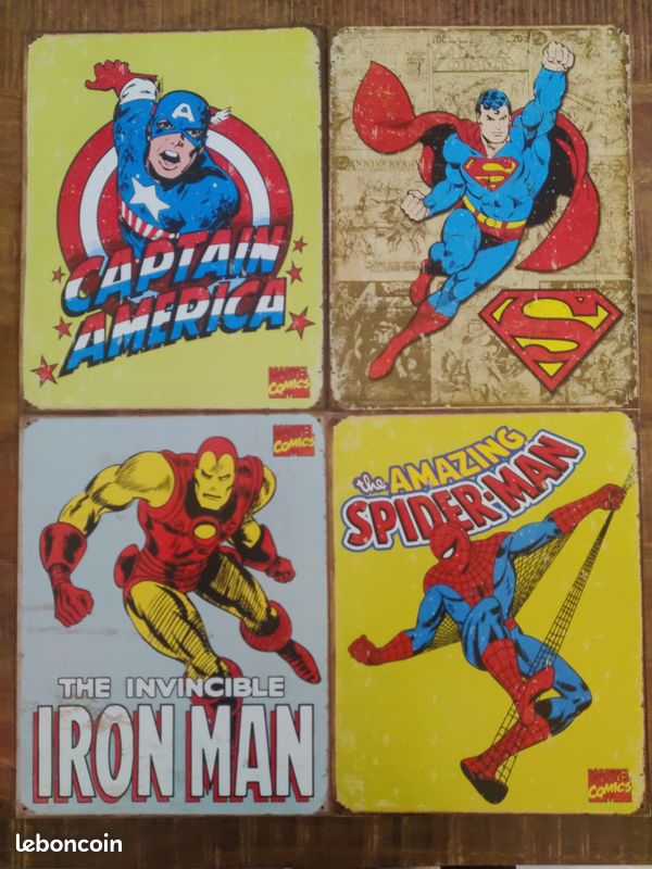 Plaque Murale Décorative Métal Superman DC Comics - Pub USA Vintage - Modèle B14