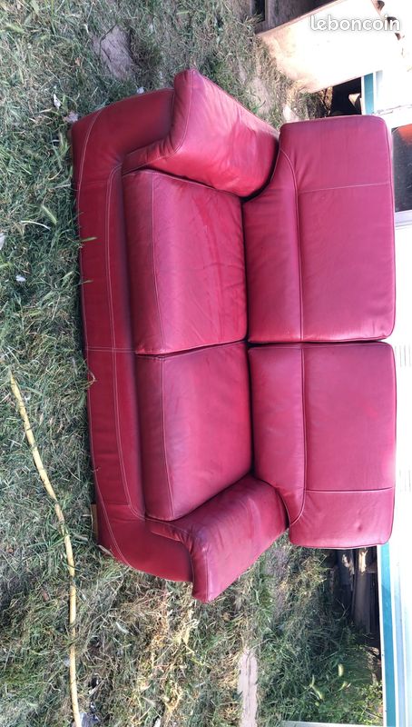 Canapé cuir rouge (image 3)