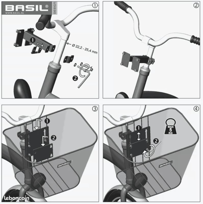 BASIL Panier de roue avant vélo 24 litres noir - Decatlhon (image 8)