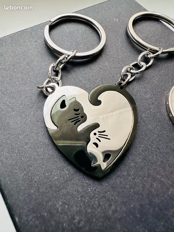 Porte-clés Gravés « I Love You Like No Otter » - Lot De 2 Pour Couple - Cadeau Saint-Valentin, Anniversaire