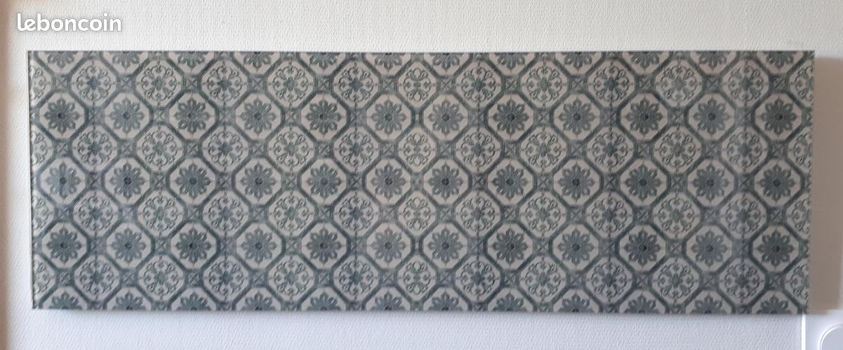 Crédence en verre, impression numérique faïence gris-bleu (image 1)