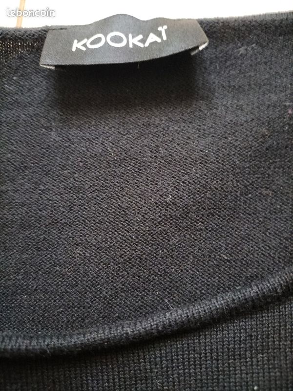Haut Femme Kookai Sans Manches - Noir - Taille 36/S - Coton Avec Logo - Occasion