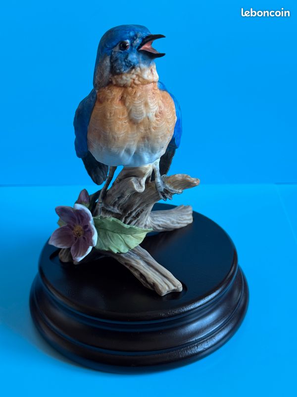 Oiseau Bleu-Grand) Ornement En Résine Sculpture En Résine De