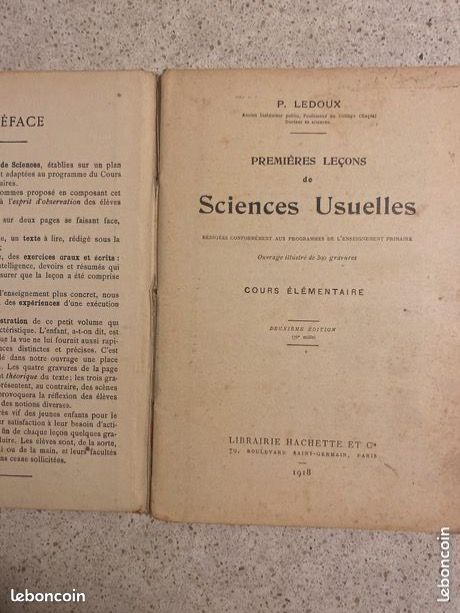 P. Ledoux. Premières leçons de Sciences Usuelles. Cours élémentaire. 2e éd. Librairie Hachette 1918 (image 2)