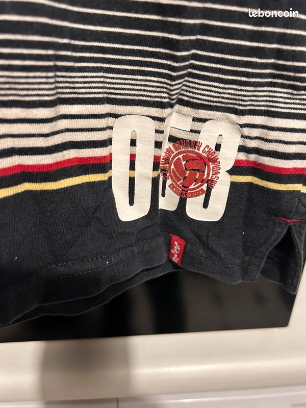 Polo noir rayé LEVIS red tab large L (image 5)