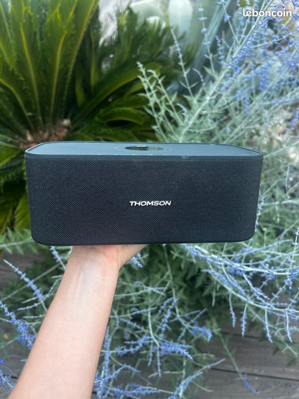 Enceinte Bluetooth Thomson 50W Avec Station Météo - Radio FM, Hygrométrie, Qualité Air, Horloge, Sonde Extérieure
