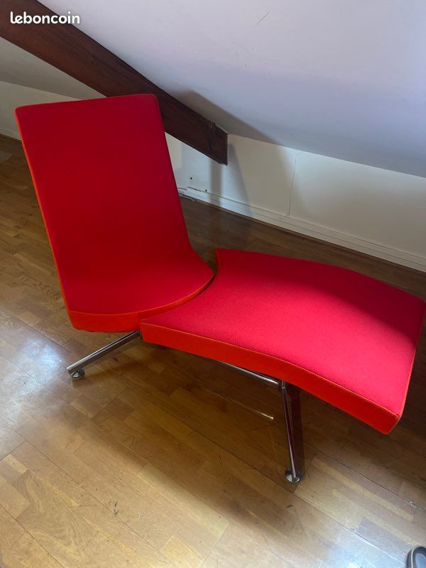 Fauteuil lounge design rouge – style contemporain (image 1)