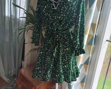 Robe Femme Verte Imprimé Fleuri - Taille S - Style Mini - Occasion Très Bon état