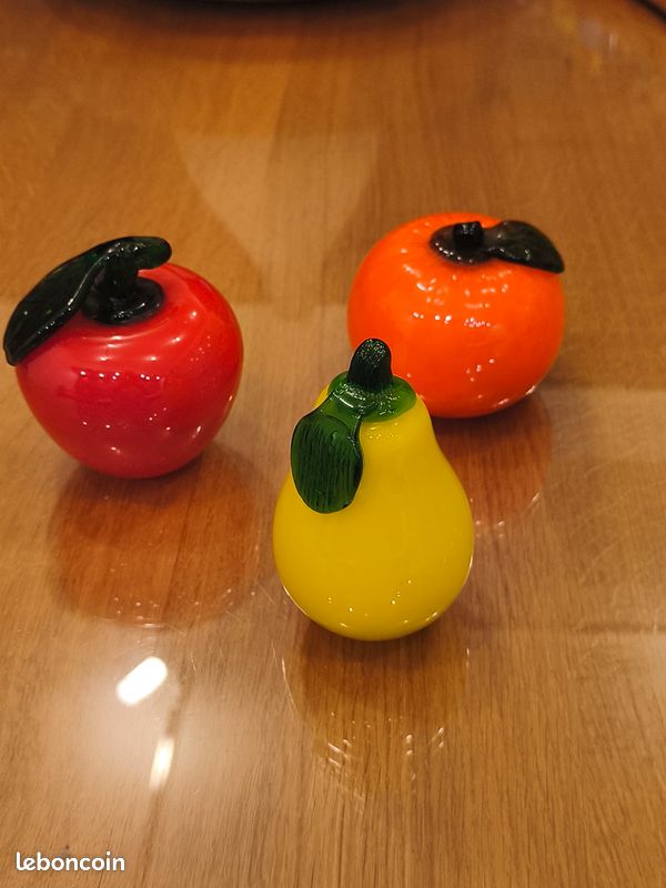 Fruits en verre soufflé à la main vintage verre de style Murano (image 1)