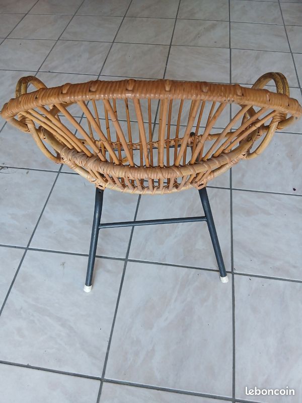 Fauteuil enfant en rotin très rare (image 2)