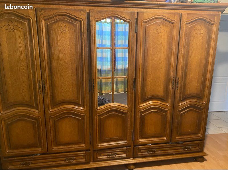 Chambre à coucher (5 meubles: lit, armoire, 2 tables de chevets, commode) (image 1)