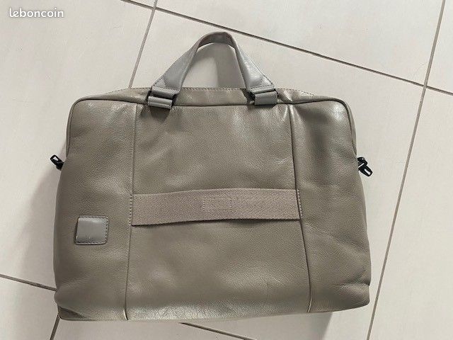 Sac cuir Piquadro homme beige (image 3)