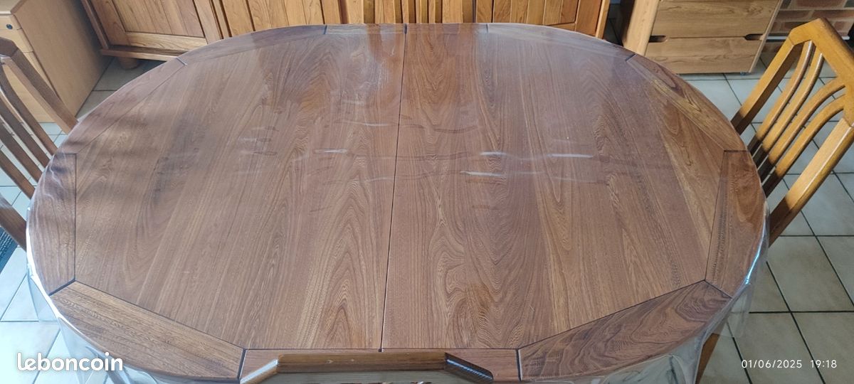Table ovale en bois d' Orme Massif ACCUEIL 14 PERSNNES TRES SOLIDE (image 10)