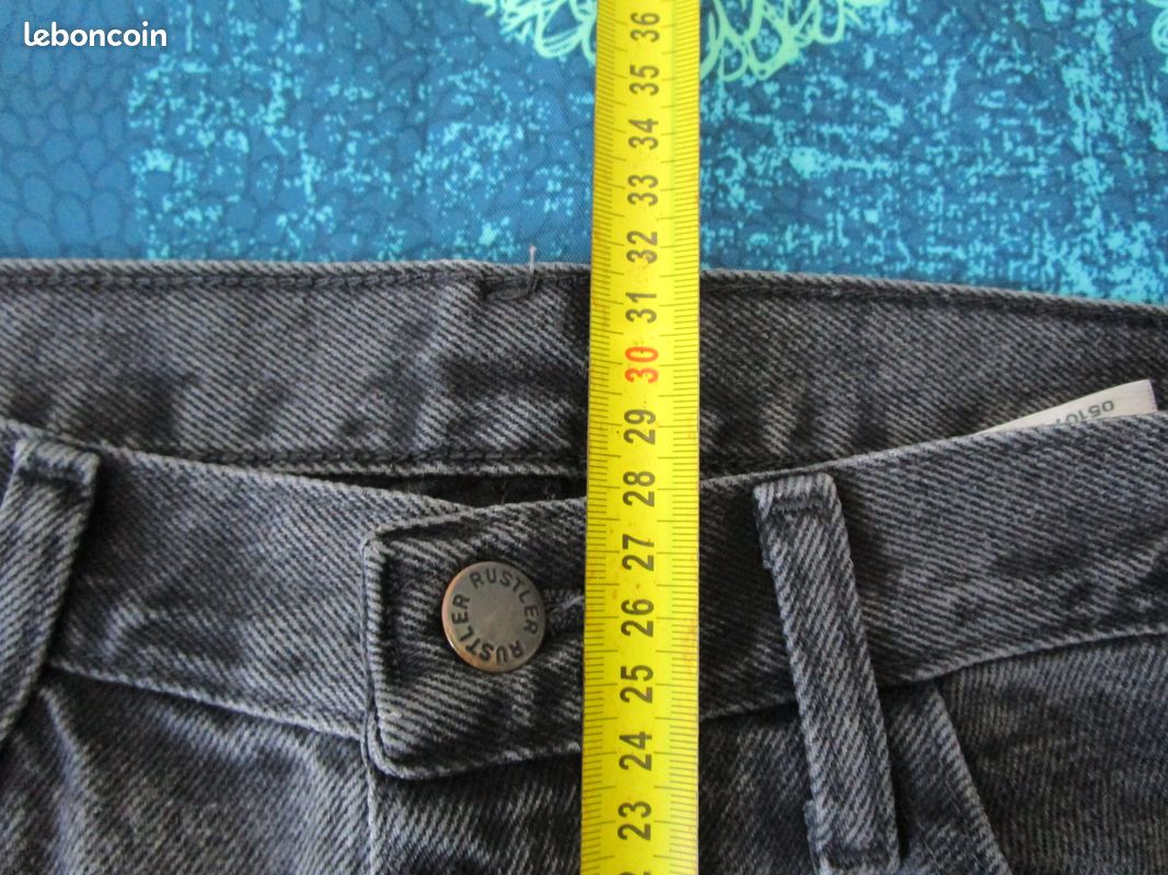 Jean Vintage Rustler Homme W38 L30 - 100% Coton, Coupe Droite, Talon Zip USA, Neuf Avec étiquettes
