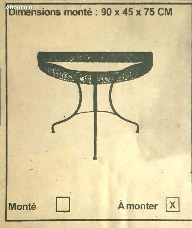 Table en verre/fer (image 4)