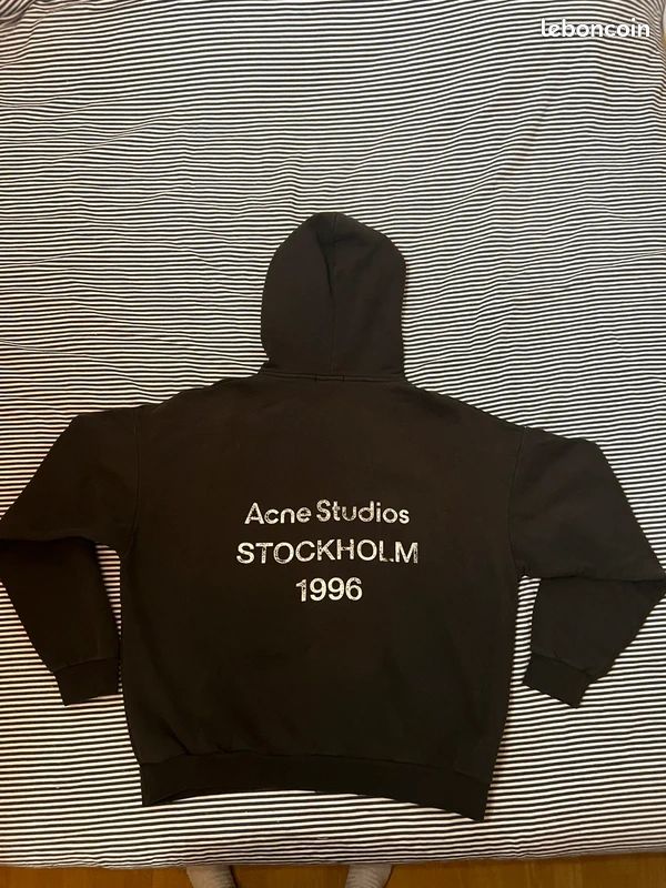 Sweat à Capuche Acne Studios, Taille L, Noir, Neuf Sans étiquettes, Fabriqué En France