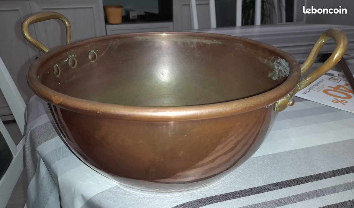 Bassine ancienne en cuivre E.Dehillerin (image 1)