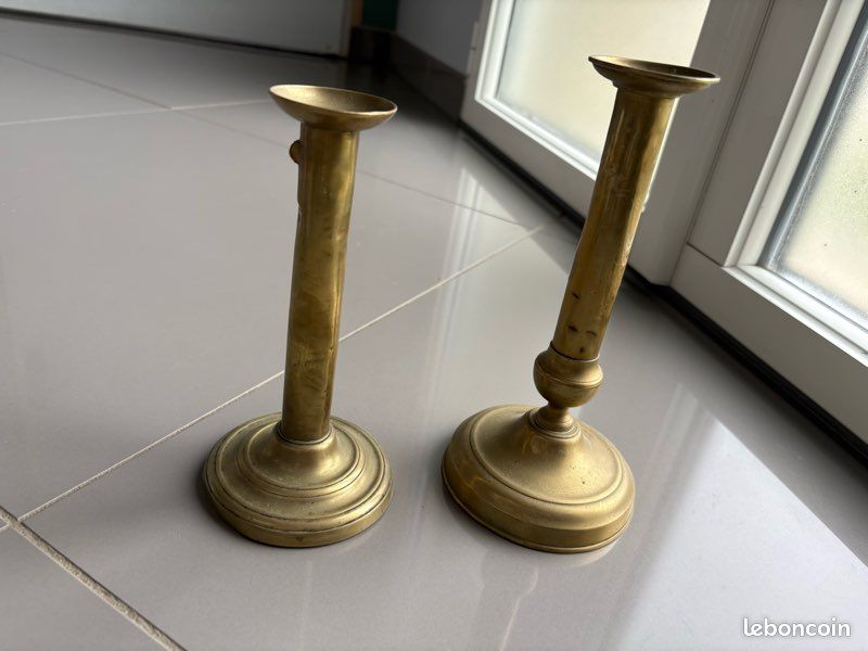 🕯️ Paire De Bougeoirs - Hauteur 30 Cm - Très Bon état - Déco Château / Style Ancien