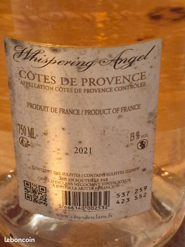 Vin rose wispering angel 75cl 2021 (image 2)