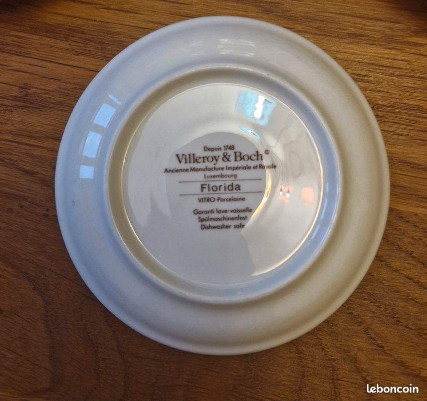 2 Sous-tasses Ou Soucoupes Villeroy & Boch Florida – Fabriquées Au Luxembourg