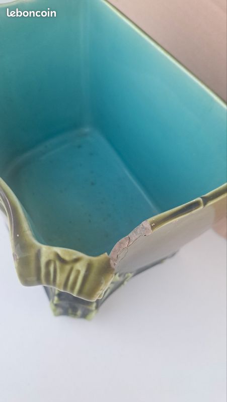 Rare paire de cache-pots Sarreguemines Art nouveau en barbotine – modèle 331 (image 15)