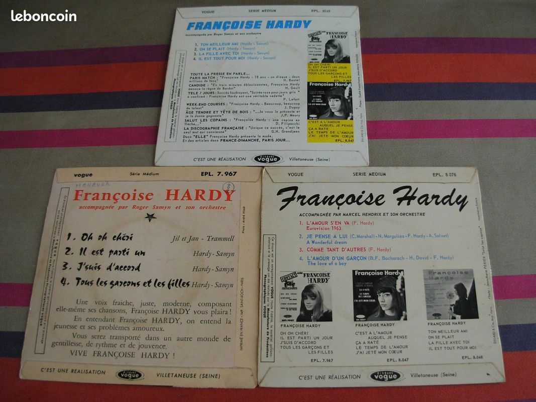 Super 45 tours vinyles Françoise HARDY 1962/1963 (image 3)