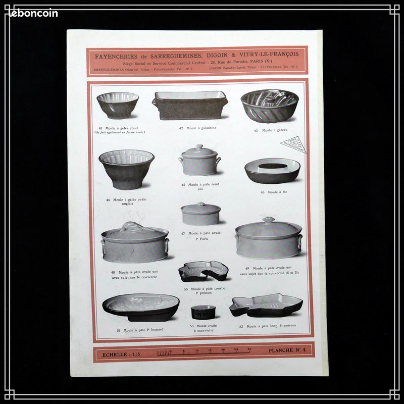 Planche n° 3 & 4 du catalogue "digoin sarreguemines" plat moutardier cruche... (image 2)