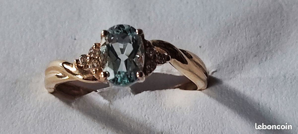 Bague Femme Dolly-Bijoux - Taille 52 - Topaze Rose Synthétique Et Diamants Cz Sur Plaqué Or 18K