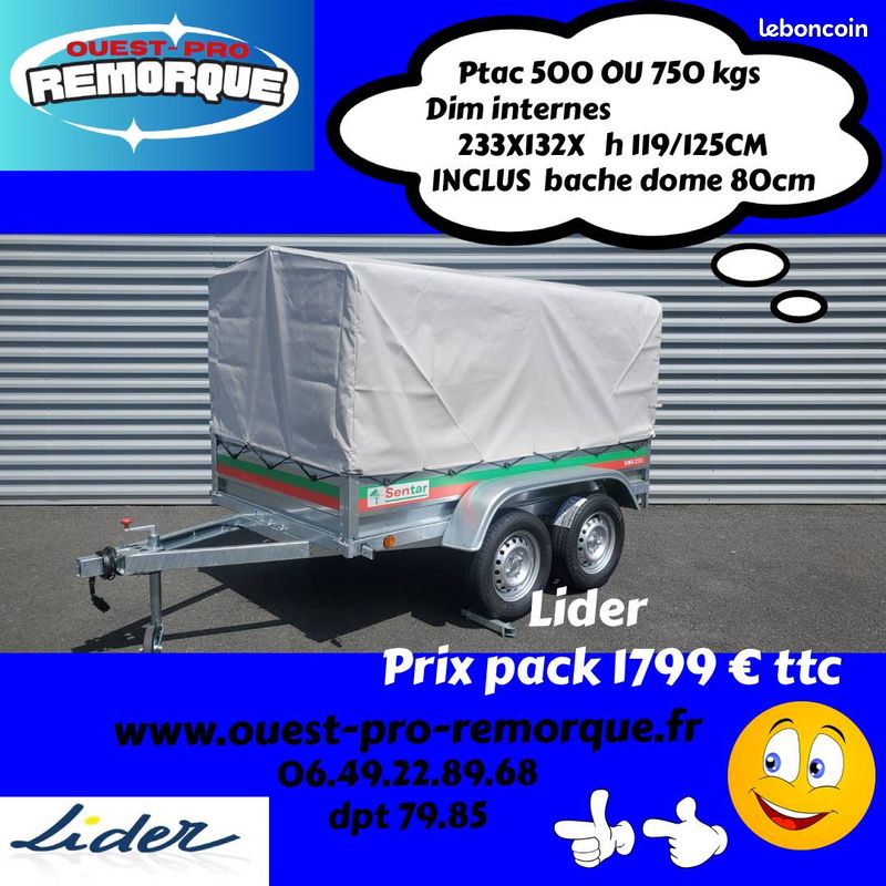 Remorque double essieux lider promo accessoires (image 4)