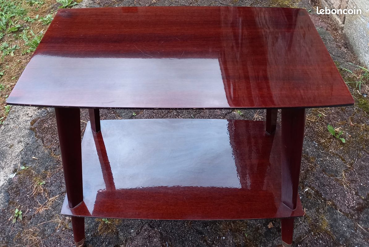 Meubles TV ou desserte couleur acajou vintage sur roulettes 76 75 x 42cm ttese (image 1)