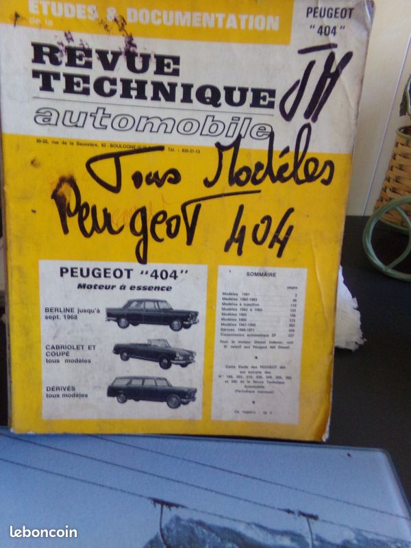 Revue Technique Peugeot 404 Essence (image 1)