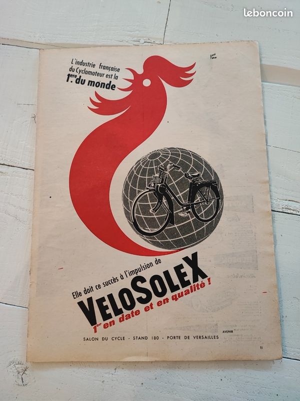 Affiche Vintage VéloSolex - Poster 45x60cm - Décor Rétro Moto - Neuf Sous Tube
