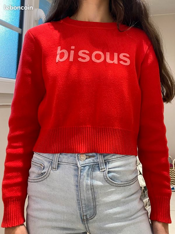 Pull Cropped Blanc Primark - Taille 6 - Tissu Acrylique - Occasion Très Bon état