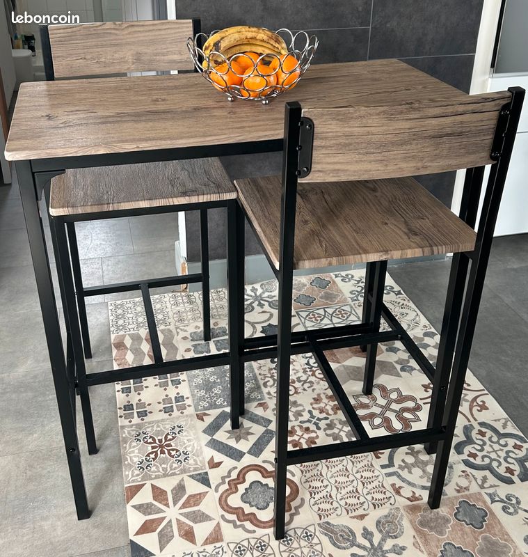 Table haute + 2 chaises (image 2)