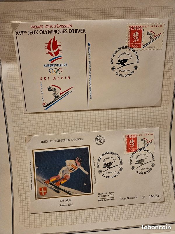 Enveloppe Premier Jour J.O. Albertville 1992 - N28, Jeux Olympiques
