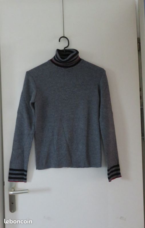 Pull col roulé 50% laine Mérinos mis très rarement Burton Vêtements