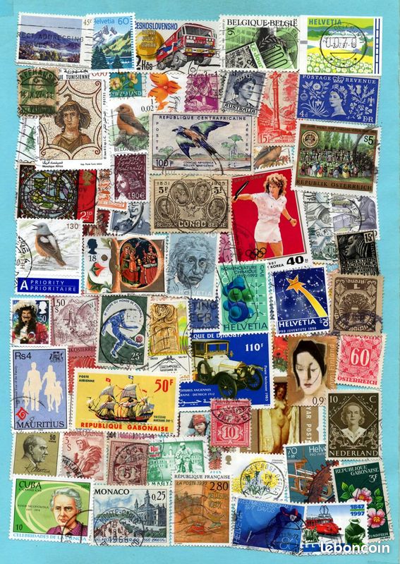 Lot de 600 timbres poste de collection tous différents dont 100 timbres Français Philatélie (image 5)