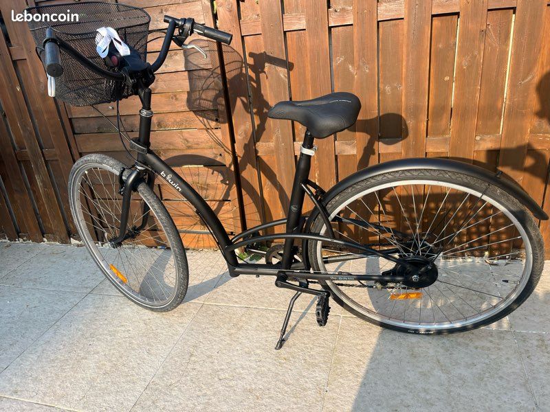 Vélo Pliable Adulte BTWIN (Décathlon) Noir, 7 Vitesses, Mixte, Avec Sacoche, Bon état