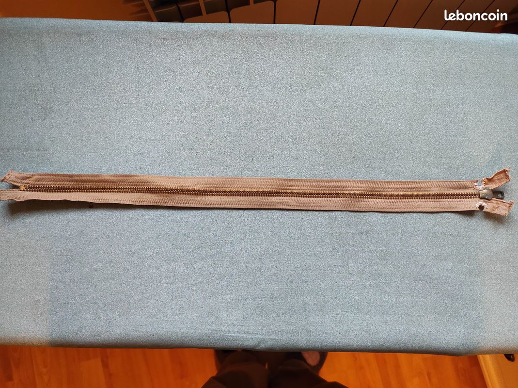 Fermeture éclair métal 48 cm – beige ficelle (image 1)