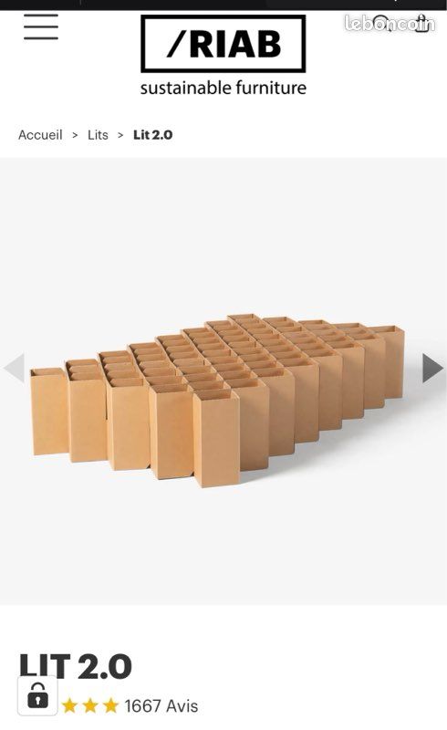 Lit en carton Roominabox S - 1 place (image 1)