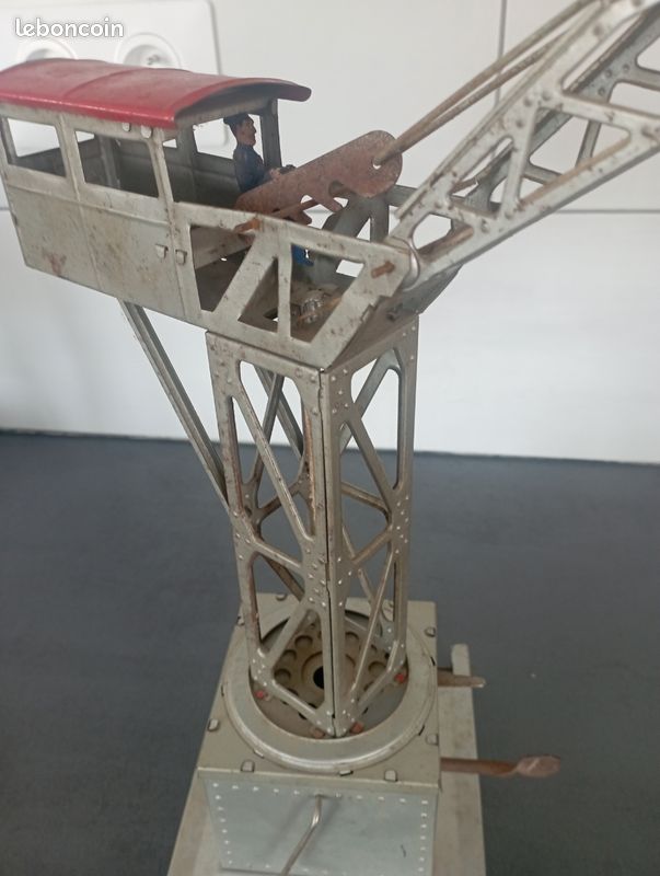 Grue Mécanique Joustra CEJI - Réf. 0916 - Tôle - Made In France - Jouet Vintage Années 60/70