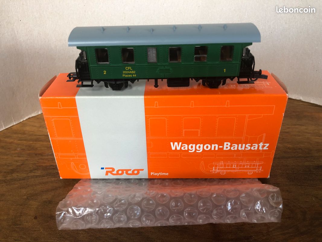 Wagon Couvert Roco CFL 46828 - Échelle HO, Gris, Neuf - Modèle 1bis