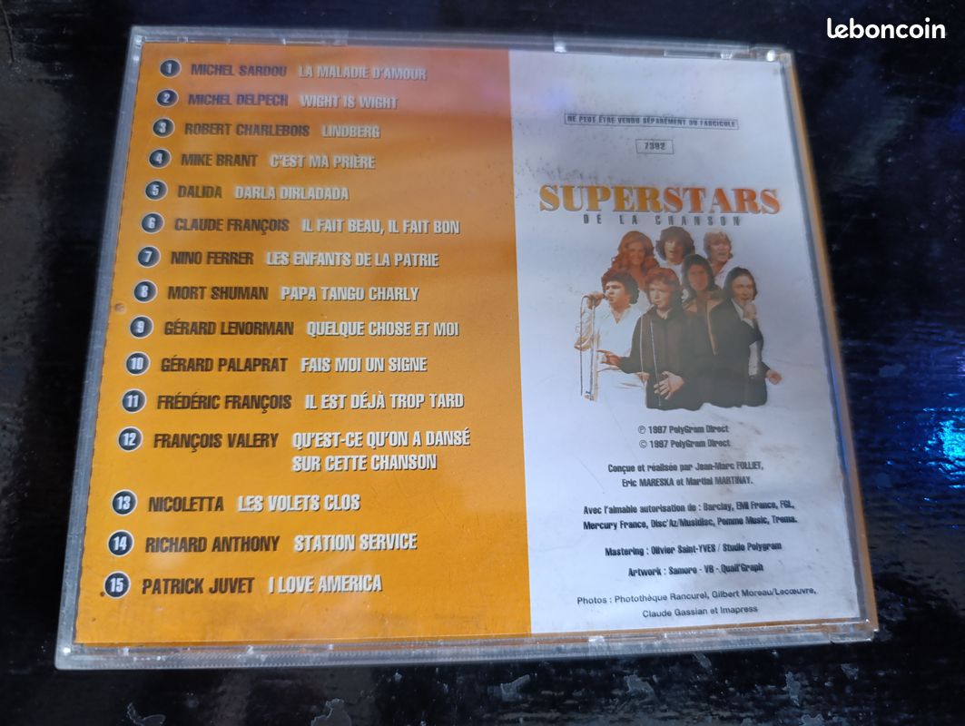 CD "Superstars de la Chanson N°8" - Sardou, Delpech, Brant, Dalida... (image 2)